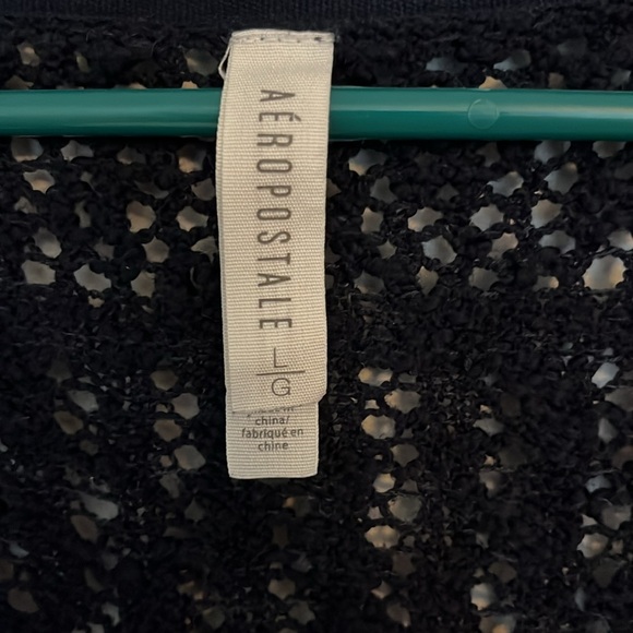 Aeropostale navy blue open stitch cardigan - Picture 3 of 4